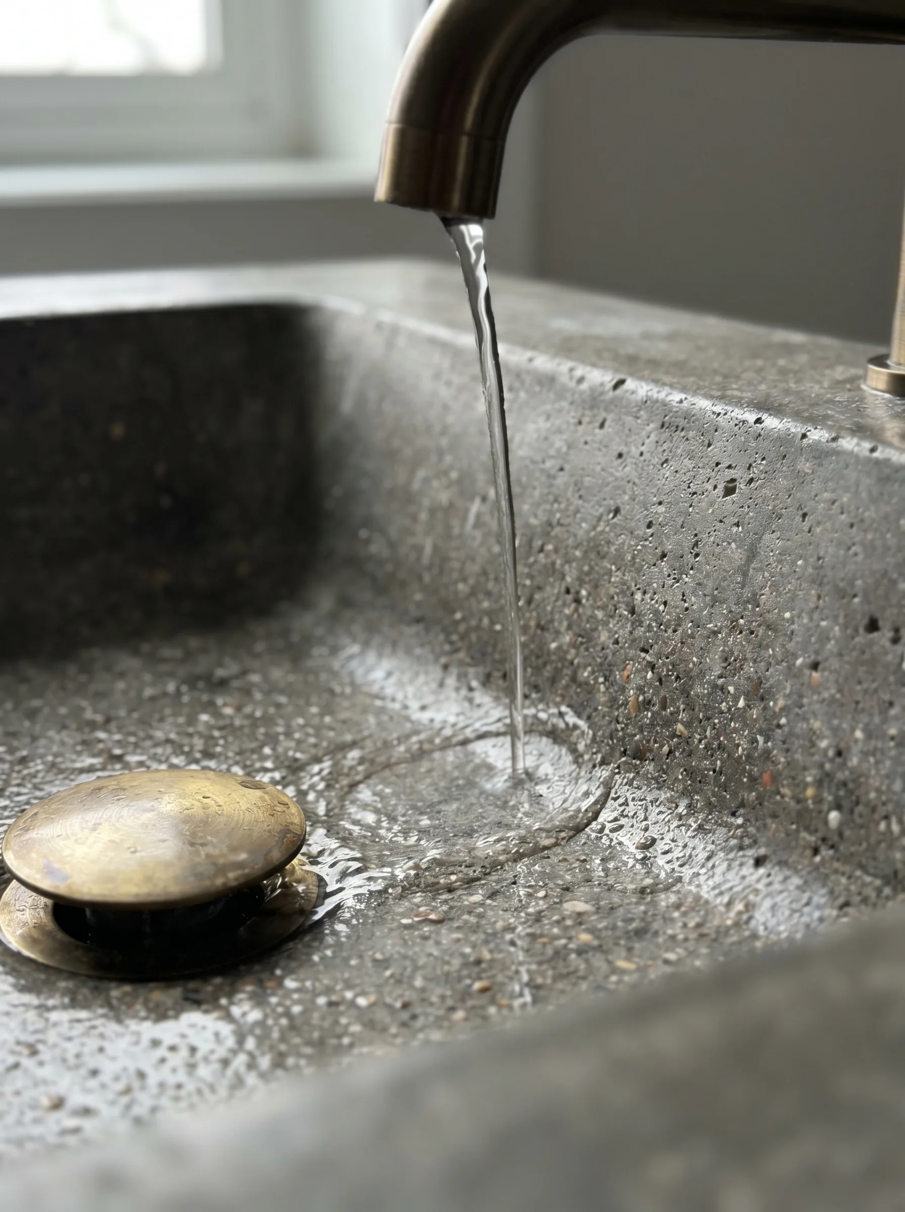 Forma Sink tek parça mineral kompozit lavabo detayı